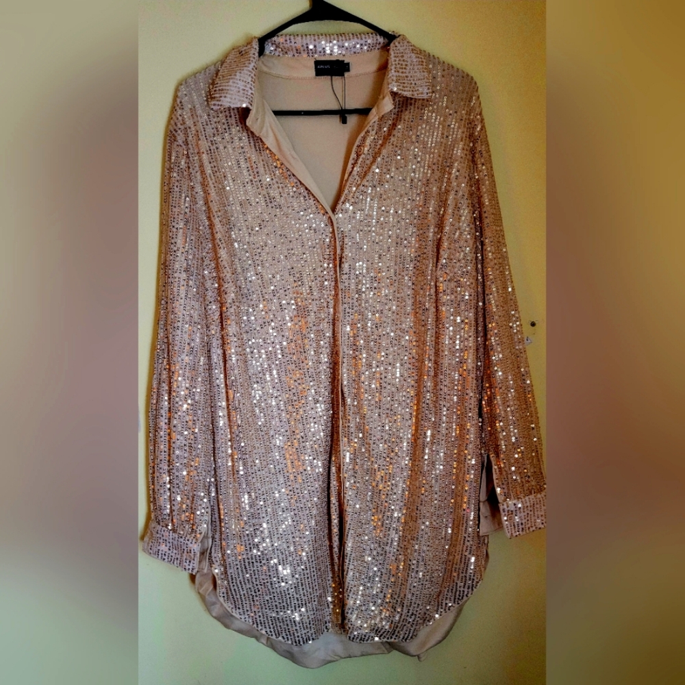 Sequin collared dress